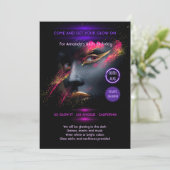 Invitation Couleur rose-chaud et or dans le Dark Neon Party (Debout devant)