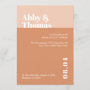 Invitation Couleur rose pâle minimaliste moderne Mariage simp