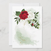 Invitation couleur rouge blanc fleuri vert géométrique douche (Dos)
