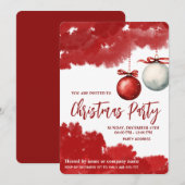 Invitation Couleur rouge élégante fête de Noël d'entreprise (Devant / Derrière)