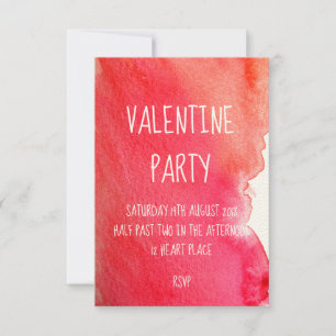 Invitation Couleur rouge et moderne Saint-Valentin