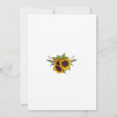 Invitation Couleur rustique tournesol coins Mariage (Dos)