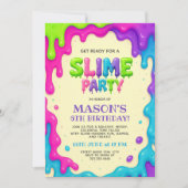 Invitation Couleur Slime Party | Anniversaire de enfant modif (Devant)