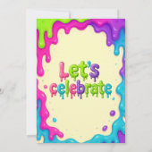 Invitation Couleur Slime Party | Anniversaire de enfant modif (Dos)