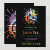 Invitation Couleur Splash Football fête d'anniversaire (Devant / Derrière)