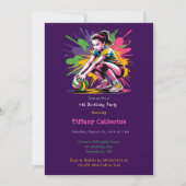 Invitation Couleur Splash Volleyball Fille Anniversaire (Devant)