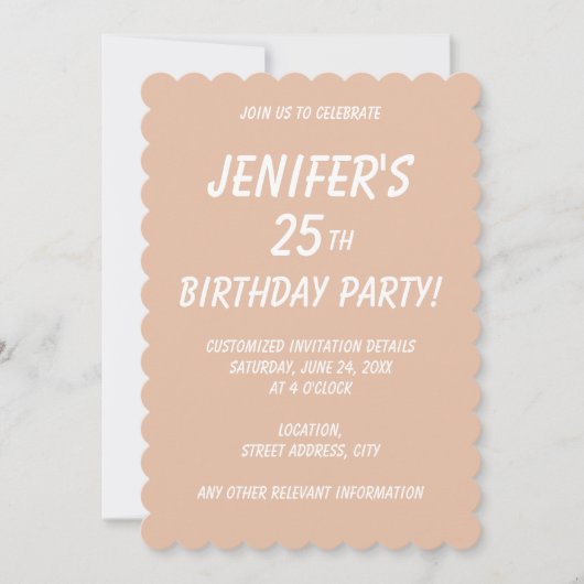 Invitation Couleur unie beige Cachemire uni (Devant)