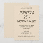 Invitation Couleur unie beige Champagne uni (Devant / Derrière)