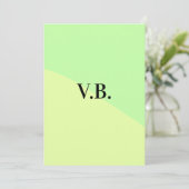 Invitation Couleur unie simple ajouter nom texte monogramme j (Debout devant)