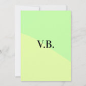 Invitation Couleur unie simple ajouter nom texte monogramme j (Dos)