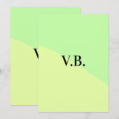Invitation Couleur unie simple ajouter nom texte monogramme j (Devant / Derrière)