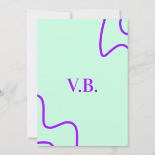 Invitation Couleur unie simple ajouter un nom texte monogramm