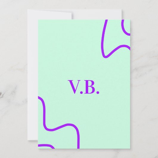Invitation Couleur unie simple ajouter un nom texte monogramm (Devant)