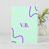Invitation Couleur unie simple ajouter un nom texte monogramm (Debout devant)