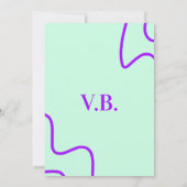 Invitation Couleur unie simple ajouter un nom texte monogramm (Dos)
