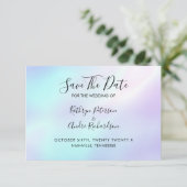 Invitation Couleur violet bleu Maj Enregistrer La Date Invita (Debout devant)