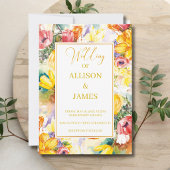 Invitation couleur vive rétro OR moderne mariage