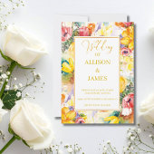 Invitation couleur vive rétro OR moderne mariage