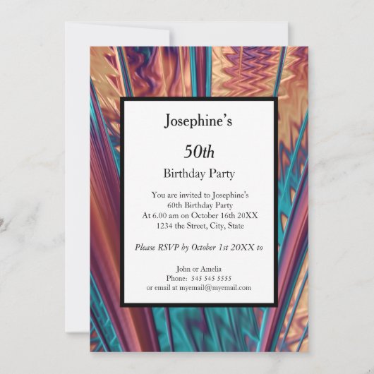 Invitation Couleurs Abstraites 50e anniversaire (Devant)