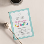 Invitation Couleurs arc-en-ciel BAT MITZVAH MODERNES menthe o<br><div class="desc">par kat massard >>> https://linktr.ee/simplysweetpaperie <<< Un design d'invitation moderne et sobre pour le BAR, Bat ou B'NAI MITZVAH de votre enfant :: 1. Pour modifier/déplacer des graphiques et des polices et ajouter du texte - cliquez sur le bouton "customiser". - - - - - - - - - -...</div>