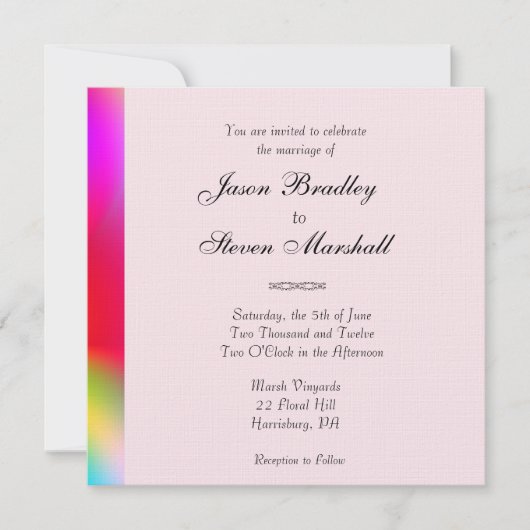 Invitation Couleurs arc-en-ciel Mariage gay (Devant)