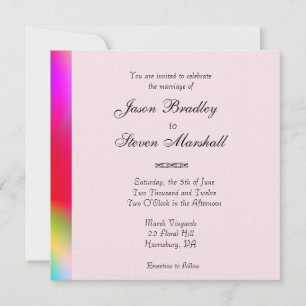 Invitation Couleurs arc-en-ciel Mariage gay