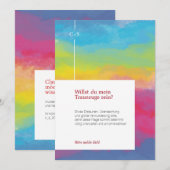 Invitation Couleurs arc-en-ciel modernes et inspirantes (Devant / Derrière)