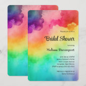 Invitation Couleurs arc-en-ciel Résumé Fête des mariées de co (Devant / Derrière)