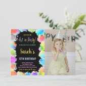 Invitation Couleurs Art dans la peinture de fête Anniversaire (Debout devant)