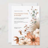 Invitation Couleurs automnales Folial Folial Thanksgiving Dîn (Devant)