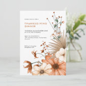 Invitation Couleurs automnales Folial Folial Thanksgiving Dîn (Debout devant)