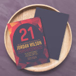 Invitation Couleurs chaudes Polygone moderne 21e anniversaire<br><div class="desc">Invitation moderne de 21ème anniversaire avec un motif polygone tout dans les couleurs chaudes de l'orange, rouge et violet foncé. La carte comprend une couleur de coordination à l'arrière. Personnalisez-le en remplaçant le texte de l'espace réservé pour ajouter vos informations. Pour plus d'options, cliquez sur le bouton "Customiser". *Veuillez noter...</div>