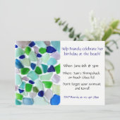 Invitation Couleurs cool Sea Glass Beach Party (Debout devant)