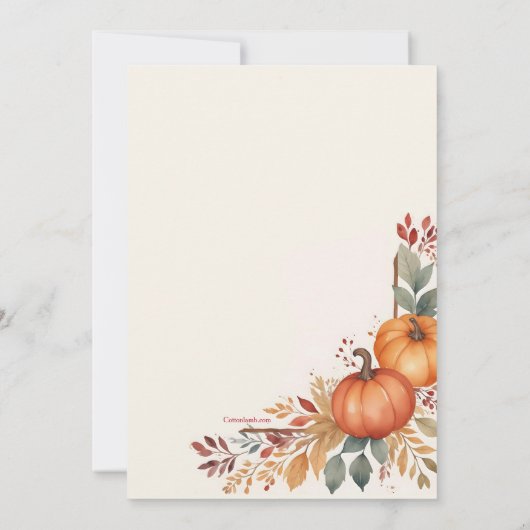 Invitation Couleurs d'automne (Dos)
