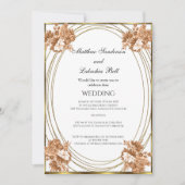 Invitation Couleurs d'automne blanc mariage Fleurs d'or (Devant)