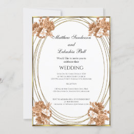 Invitation Couleurs d'automne blanc mariage Fleurs d'or