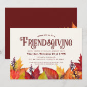 Invitation Couleurs d'Automne | Dîner entre amis pour la fête (Devant / Derrière)