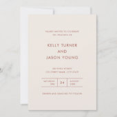 Invitation Couleurs d'automne en terre cuite Mariage minimali (Devant)