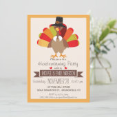 Invitation Couleurs d'automne Thanksgiving Turquie House Part (Debout devant)