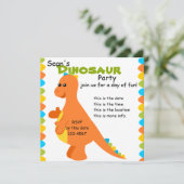 Invitation Couleurs de bonbons Dino (Debout devant)