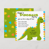 Invitation Couleurs de bonbons Dino (Devant / Derrière)