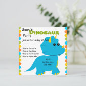 Invitation Couleurs de bonbons Dino (Debout devant)