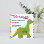 Invitation Couleurs de bonbons Dino (Debout devant)