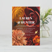 Invitation Couleurs de coucher de soleil Moody moderne Floral (Debout devant)