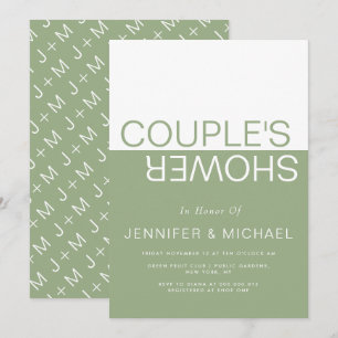 Invitation Couleurs de couleur verte blanche Sage couples wed