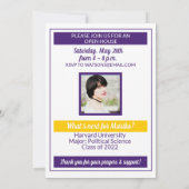 Invitation Couleurs de l'école d'or violet puis et maintenant (Dos)