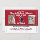 Invitation Couleurs de l'école Rouge et blanc Parti de gradua (Devant)