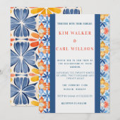 Invitation Couleurs de mariage d'été lumineuses et audacieuse (Devant / Derrière)