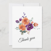 Invitation Couleurs de mariage violet et orange brûlé (Dos)