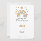 Invitation Couleurs de terre Aquarelle arc-en-ciel Baby showe (Devant)